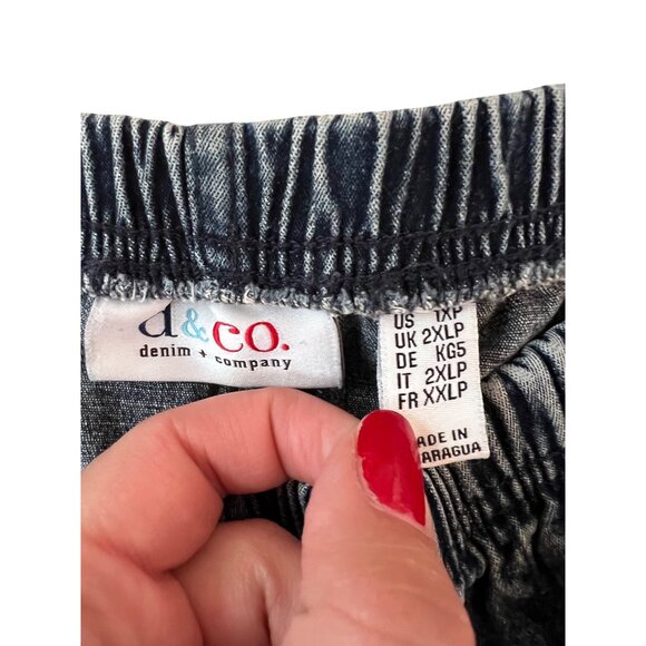 D & Co. Blue Jean Denim Elastic Waist Stretch Jeans Women's Size 1XP - Picture 4 of 7